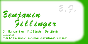 benjamin fillinger business card